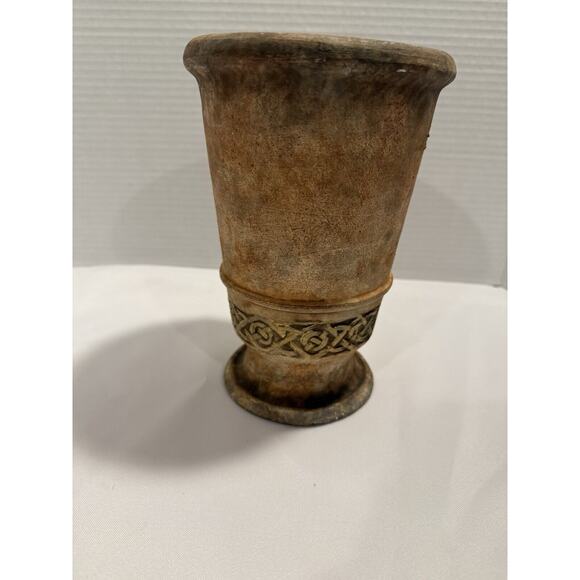 Mid Century Stoneware Pottery Flower Vase 8”, Rustic, Farmhouse, Celtic - Picture 3 of 10